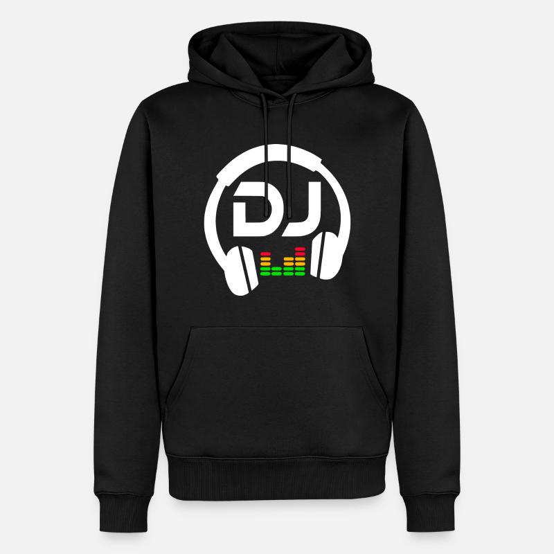 Casque DJ - Sweat à capuche Premium bio Homme - noir