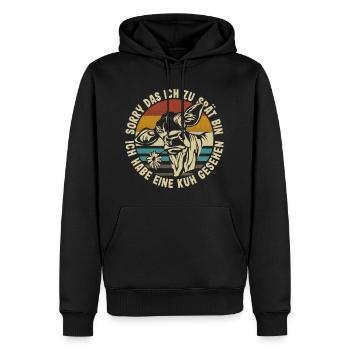 Kuh Spruch Entschuldigen Sie zu spät Kinder Kühe - Männer Premium Bio Hoodie - Schwarz - Vorne - Nico (187cm)