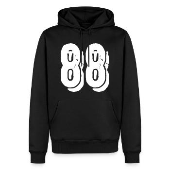 Maillot à 88 numéros - Sweat à capuche Premium bio Homme - noir - Devant - Nico (187cm)