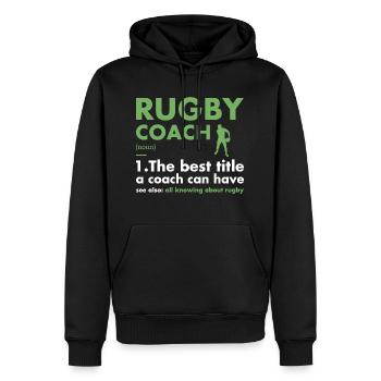 Sport Coach Definition Rugby - Männer Premium Bio Hoodie - Schwarz - Vorne - Nico (187cm)