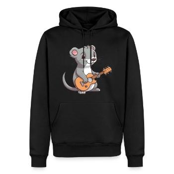 Niedlicher Mungo spielt Gitarre - Männer Premium Bio Hoodie - Schwarz - Vorne - Nico (187cm)