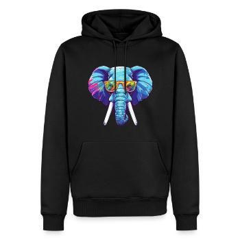 Elefant - Männer Premium Bio Hoodie - Schwarz - Vorne - Nico (187cm)