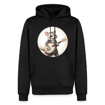L’opossum joue du banjo - Sweat à capuche Premium bio Homme - noir - Devant - Nico (187cm)