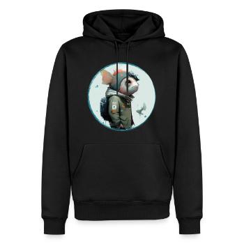 Poisson Guy - Sweat à capuche Premium bio Homme - noir - Devant - Nico (187cm)