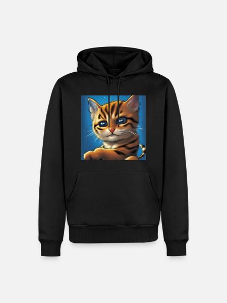 cute cat eyes - Men’s Premium Organic Hoodie - black