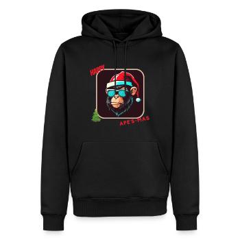 happy ape's mas - Sweat à capuche Premium bio Homme - noir - Devant - Nico (187cm)