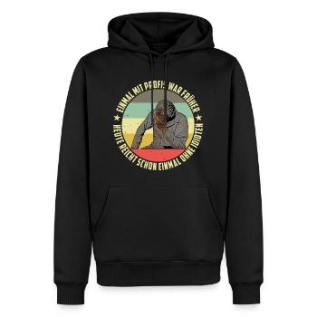 einmal mit profis war früher heute reicht schon - Männer Premium Bio Hoodie - Schwarz - Vorne - Nico (187cm)
