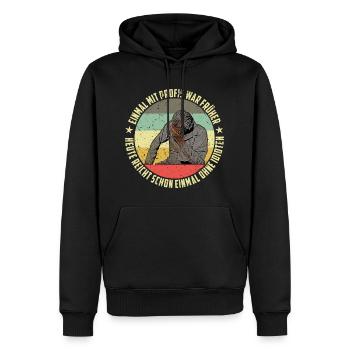 einmal mit profis war früher heute reicht schon - Männer Premium Bio Hoodie - Schwarz - Vorne - Nico (187cm)
