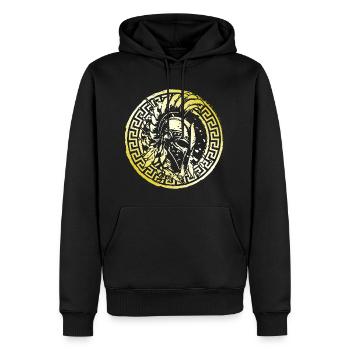 Casque Spartiate Or Gladiateur Fighter Training - Sweat à capuche Premium bio Homme - noir - Devant - Nico (187cm)