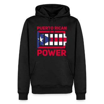 Puerto Rico Flagge | Puerto Ricaner Geschenkideen - Männer Premium Bio Hoodie - Schwarz - Vorne - Nico (187cm)
