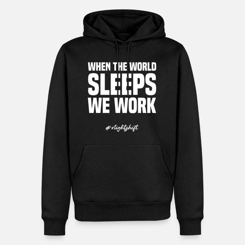 Nachtarbeiter - Männer Premium Bio Hoodie - Schwarz