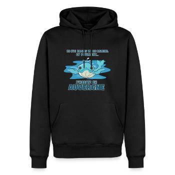 Baleine en Auvergne - Sweat à capuche Premium bio Homme - noir - Devant - Nico (187cm)