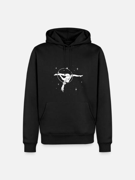 Aerial Hoop Split Starry Sky - Men’s Premium Organic Hoodie - black