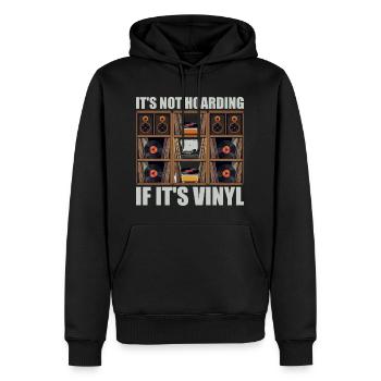 Es ist kein Horten, wenn es Vinyl ist - Männer Premium Bio Hoodie - Schwarz - Vorne - Nico (187cm)