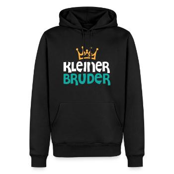 Kleiner Bruder Geschwister Geschenk Partnerlook - Männer Premium Bio Hoodie - Schwarz - Vorne - Nico (187cm)