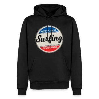 surf - Sweat à capuche Premium bio Homme - noir - Devant - Nico (187cm)