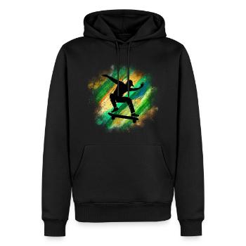 Skateboard Freestyle - Sweat à capuche Premium bio Homme - noir - Devant - Nico (187cm)