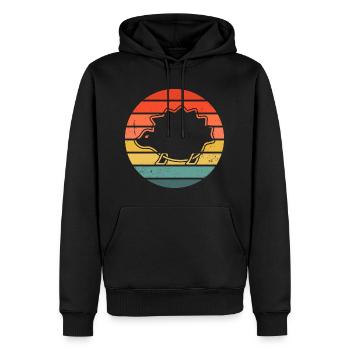Hedgie Retro Sunset Hérisson - Sweat à capuche Premium bio Homme - noir - Devant - Nico (187cm)