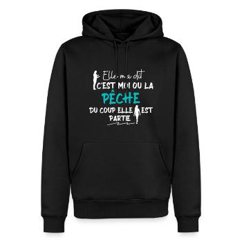 C'est moi ou la pêche / Pêcheur / Cadeau - Sweat à capuche Premium bio Homme - noir - Devant - Nico (187cm)