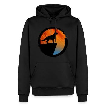 Sunset Silhouette Dog - Men’s Premium Organic Hoodie - black - Front - Nico (187cm)