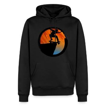 Skateboard Sunset Silhouette - Sweat à capuche Premium bio Homme - noir - Devant - Nico (187cm)