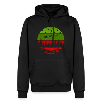 Motif de Noël - Noël vintage rouge et vert Sapins - Sweat à capuche Premium bio Homme - noir - Devant - Nico (187cm)