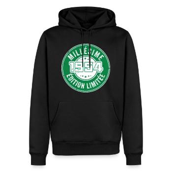 Millésime 1954 | édition limitée - Sweat à capuche Premium bio Homme - noir - Devant - Nico (187cm)