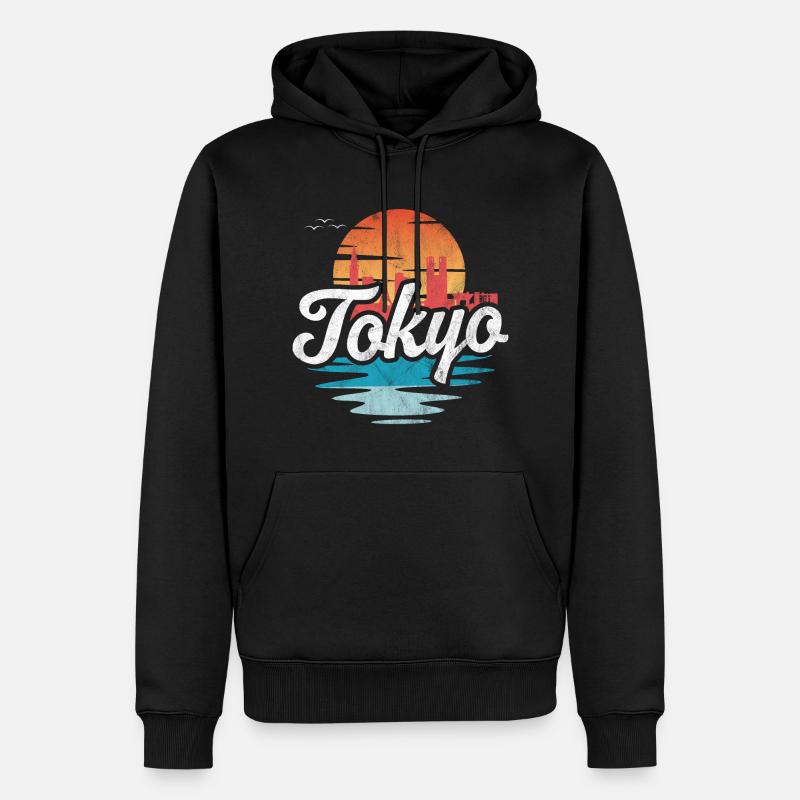Tokio - Männer Premium Bio Hoodie - Schwarz