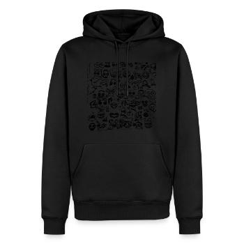 doodle - Men’s Premium Organic Hoodie - black - Front - Nico (187cm)
