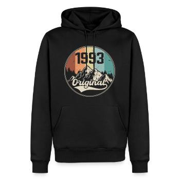 Original 1993 Cadeau D'anniversaire - 1993 - Sweat à capuche Premium bio Homme - noir - Devant - Nico (187cm)