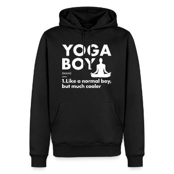Yogi Boy Definition Yoga - Männer Premium Bio Hoodie - Schwarz - Vorne - Nico (187cm)