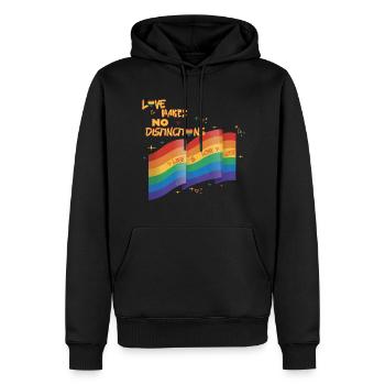 Liebe macht keine Grenzen LGBTQIA+ Stolz - Männer Premium Bio Hoodie - Schwarz - Vorne - Nico (187cm)