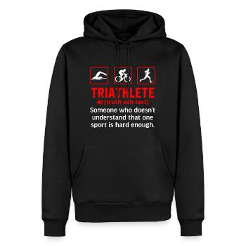 Triathlete definition - Sweat à capuche Premium bio Homme - noir - Devant - Nico (187cm)
