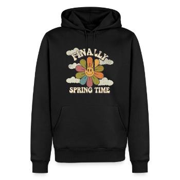 Spring FlowerPower - Männer Premium Bio Hoodie - Schwarz - Vorne - Nico (187cm)