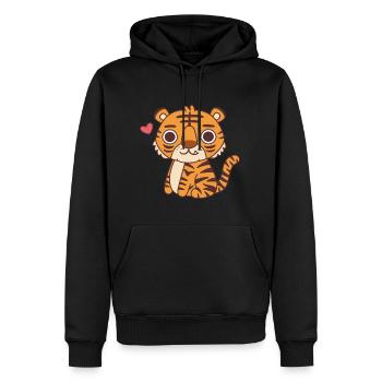 Cute Little Tiger Cub - Men’s Premium Organic Hoodie - black - Front - Nico (187cm)