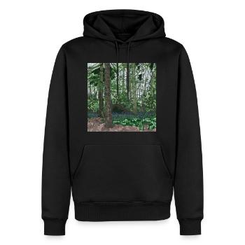 Bois Bluebell - Sweat à capuche Premium bio Homme - noir - Devant - Nico (187cm)