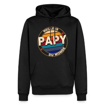 Meilleur Papy du monde Mon Papy Déchire - Sweat à capuche Premium bio Homme - noir - Devant - Nico (187cm)