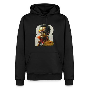 Retro Flash No39 - Männer Premium Bio Hoodie - Schwarz - Vorne - Nico (187cm)
