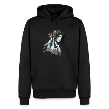 Anime No25 - Männer Premium Bio Hoodie - Schwarz - Vorne - Nico (187cm)