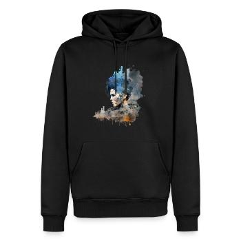 Mad Fury No21 - Männer Premium Bio Hoodie - Schwarz - Vorne - Nico (187cm)