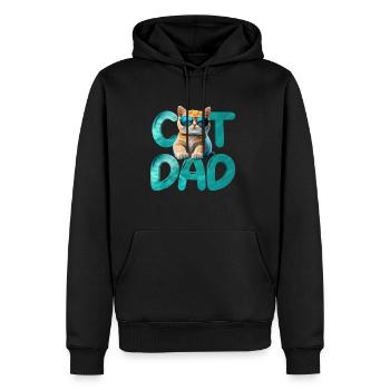 Katzenpapa - Männer Premium Bio Hoodie - Schwarz - Vorne - Nico (187cm)