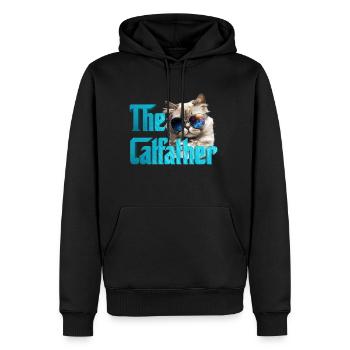 Der Katzenvater - Männer Premium Bio Hoodie - Schwarz - Vorne - Nico (187cm)