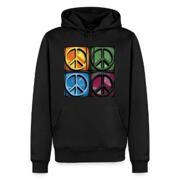 Symboles de paix colorés - Sweat à capuche Premium bio Homme - noir - Devant - Nico (187cm)