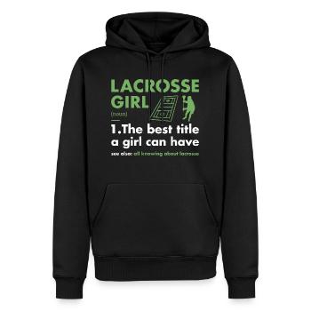 Sport Girl Definition Lacrosse - Männer Premium Bio Hoodie - Schwarz - Vorne - Nico (187cm)