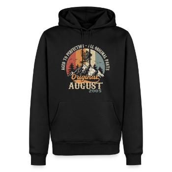 August 2005 Vintage Retro Geburtstag Geschenk 2005 - Männer Premium Bio Hoodie - Schwarz - Vorne - Nico (187cm)