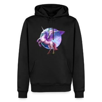 Graphique du cheval Pegasus - Sweat à capuche Premium bio Homme - noir - Devant - Nico (187cm)