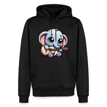 Elefant Gitarre spielen Jumbo Melodien Baby Te - Männer Premium Bio Hoodie - Schwarz - Vorne - Nico (187cm)
