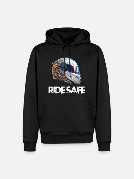 Motorradhelm sicher fahren - Männer Premium Bio Hoodie - Schwarz