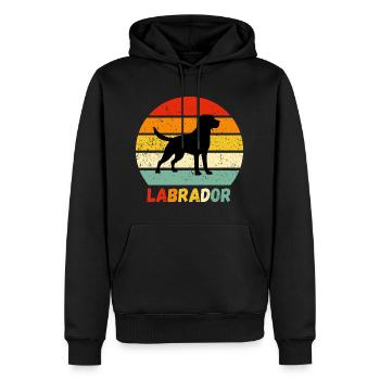 Labrador Retriever Labbi chien rétro cadeau Wau - Sweat à capuche Premium bio Homme - noir - Devant - Nico (187cm)