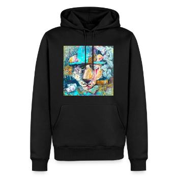 Bourgeois Löwe - Männer Premium Bio Hoodie - Schwarz - Vorne - Nico (187cm)